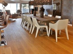 Plancher d'ingénierie ¾ chêne blanc huilé transparent