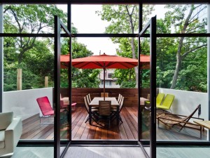 Revêtement de patio, bois torréfié